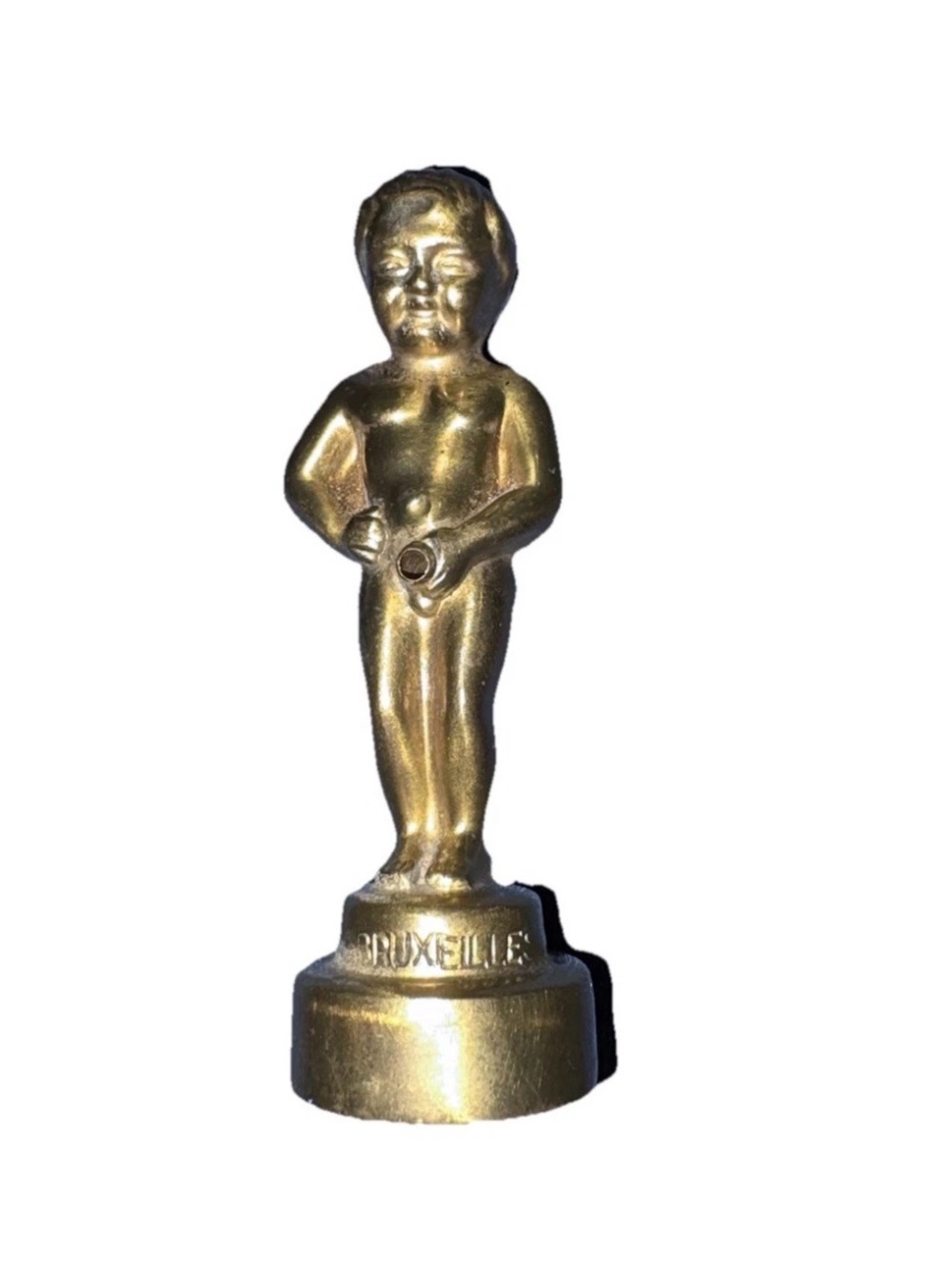 Vintage Brass Manneken Pis Brussels Corkscrew Souvenir 1950’s 3.25 Inches Tall